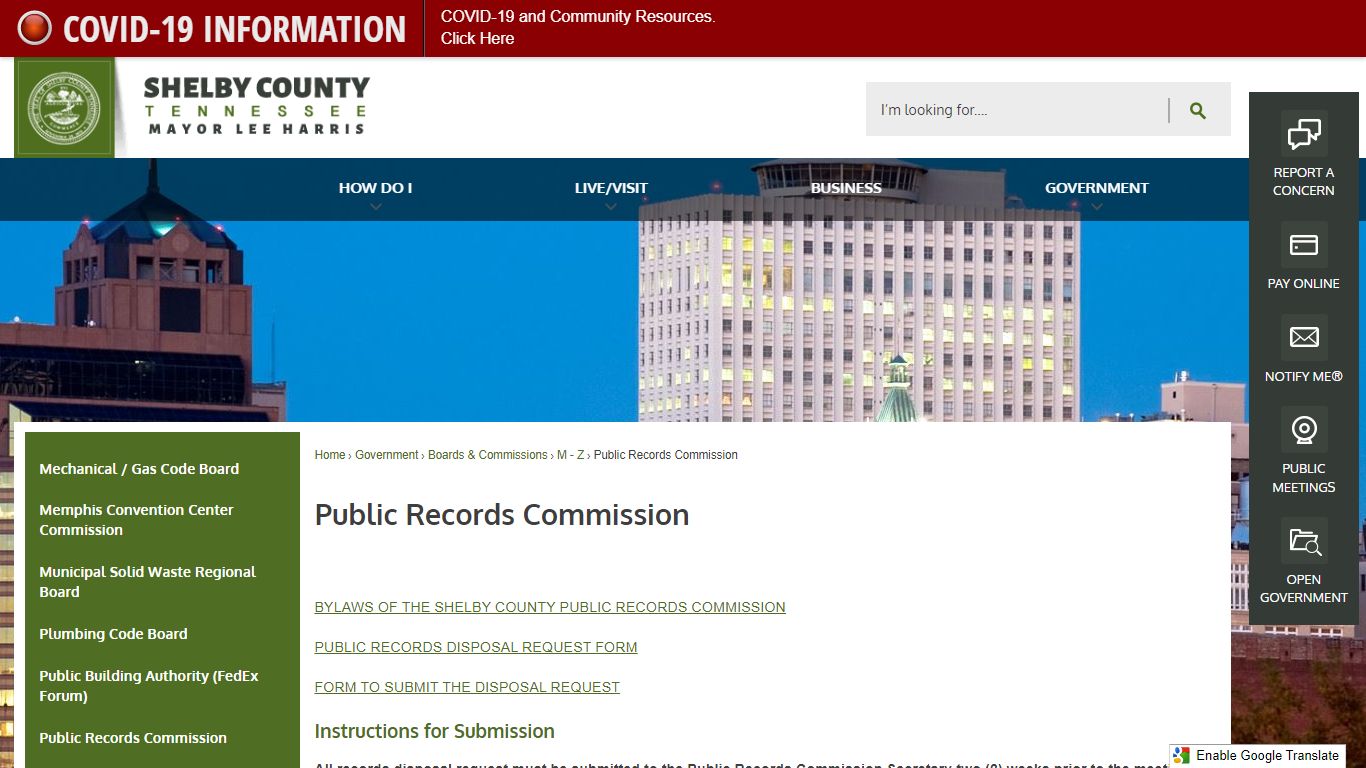 Public Records Commission | Shelby County, TN - Official Website